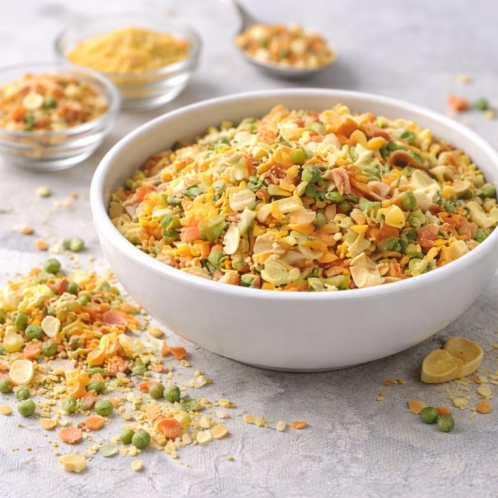 Custom dehydrated blends for soups, noodles and seasoning